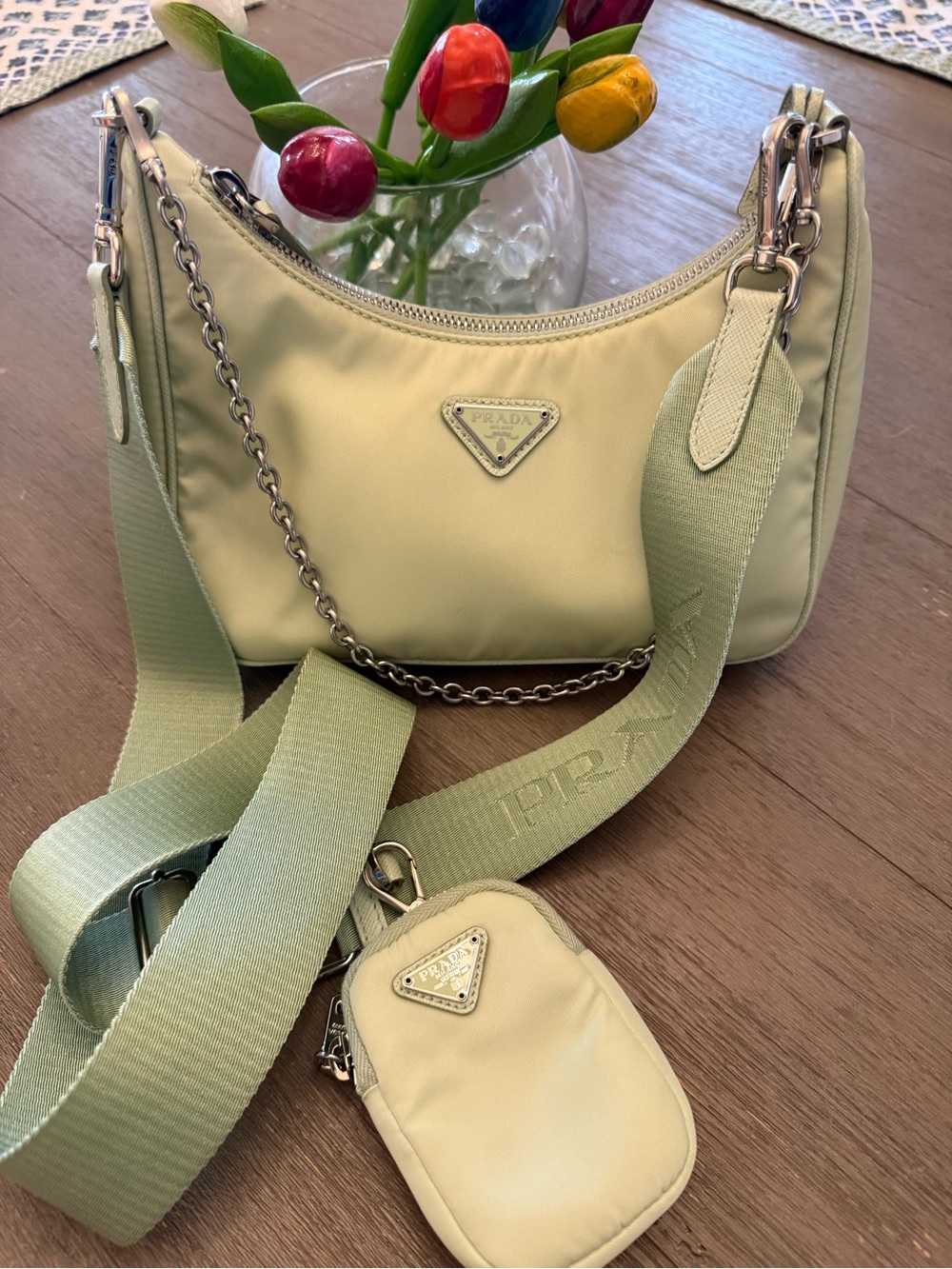 Prada Re-Edition Nylon Bag with Strap and Pouch